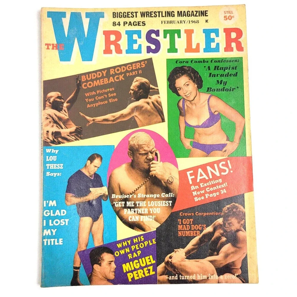 THE WRESTLER - FEB 1968 /‎ LOU THESZ / BUDDY RODGERS / MIGUEL PEREZ